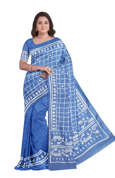 Batik Silk Saree - Blue
