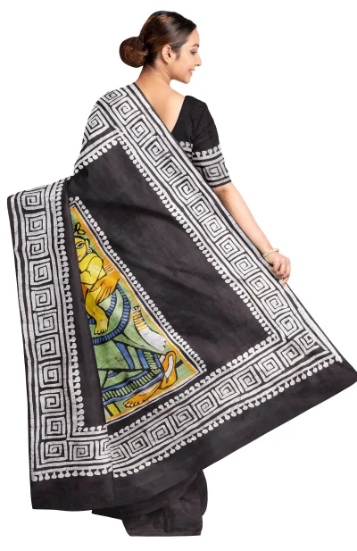 Batik Silk Saree - Black