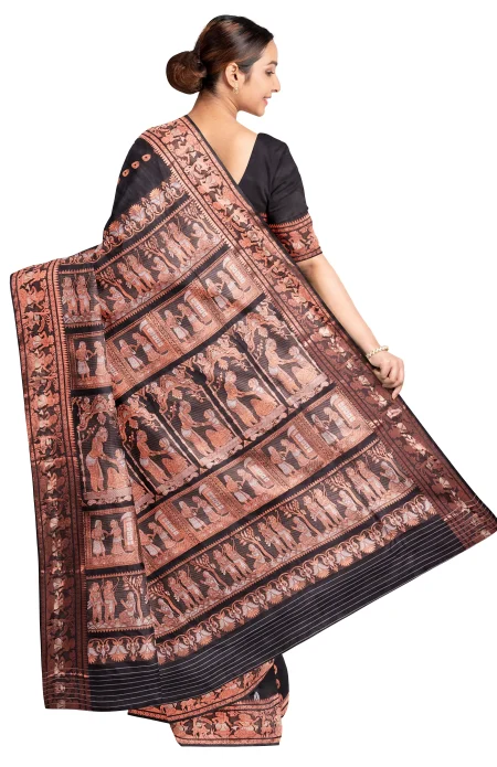 Swarnachari Silk Saree - Black - Image 2