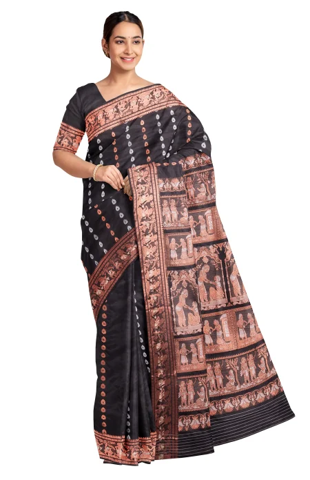 Swarnachari Silk Saree - Black - Image 3