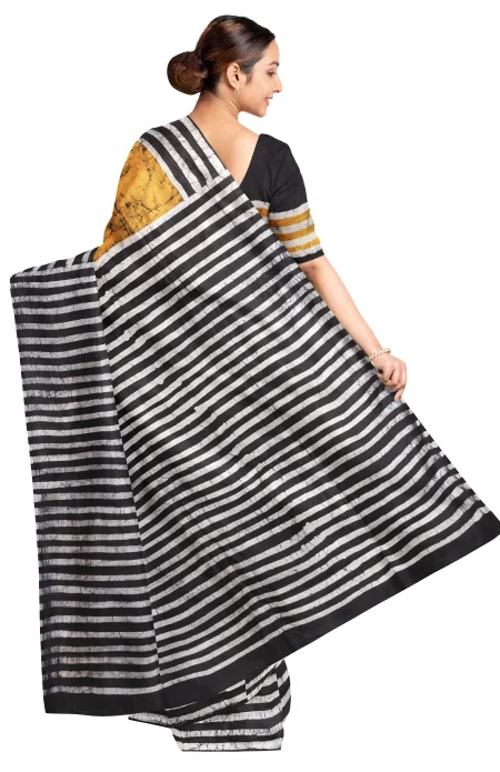 Batik Silk Saree - Multi Colour - Image 3