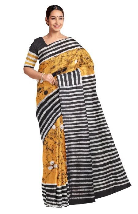 Batik Silk Saree - Multi Colour - Image 2
