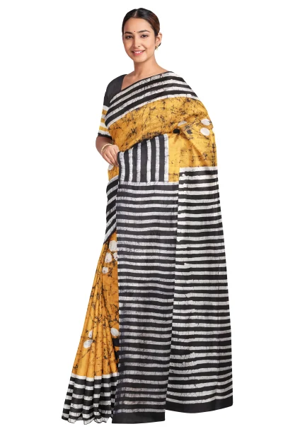 Batik Silk Saree - Multi Colour