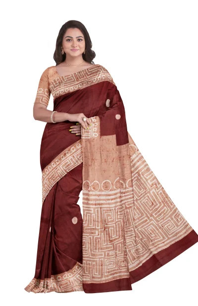 Batik Silk Saree - Multi Colour
