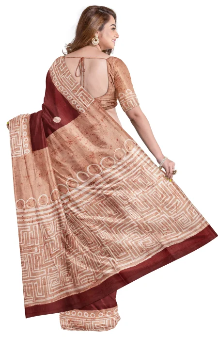 Batik Silk Saree - Multi Colour - Image 2