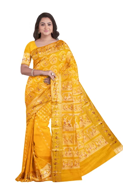 Swarnachari Silk Saree - Mustard Yellow
