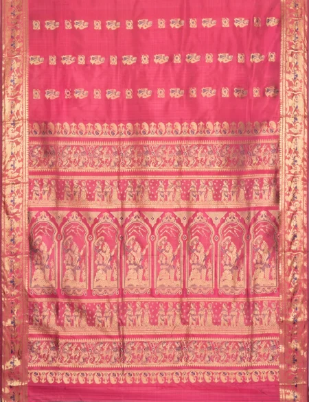 Swarnachari Silk Saree - Burgundy - Image 4