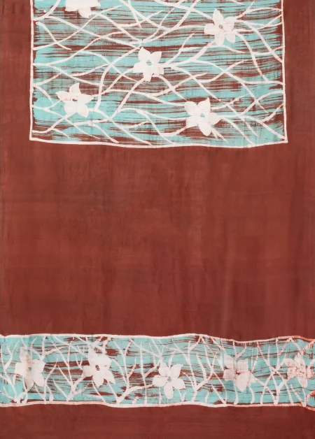 Batik Silk Saree - Brown - Image 4