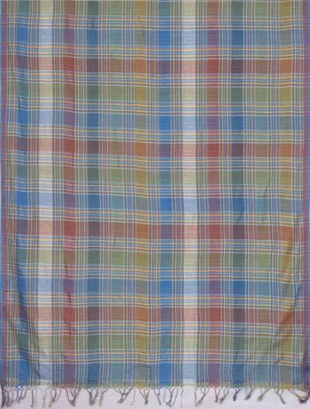 Handwoven Tangail Cotton Saree - Multi Colour - Image 4