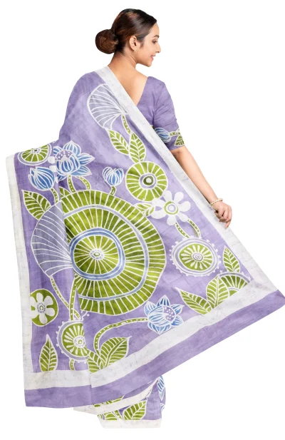 Batik Silk Saree - Multi Colour