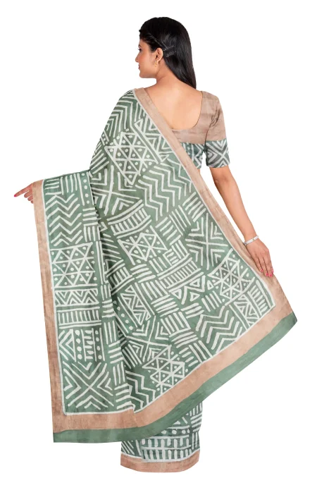 Batik Silk Saree - Multi Colour - Image 2