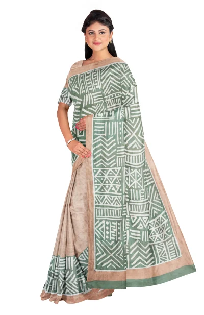 Batik Silk Saree - Multi Colour