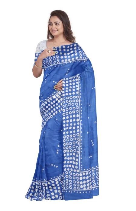 Batik Silk Saree - Multi Colour - Image 3