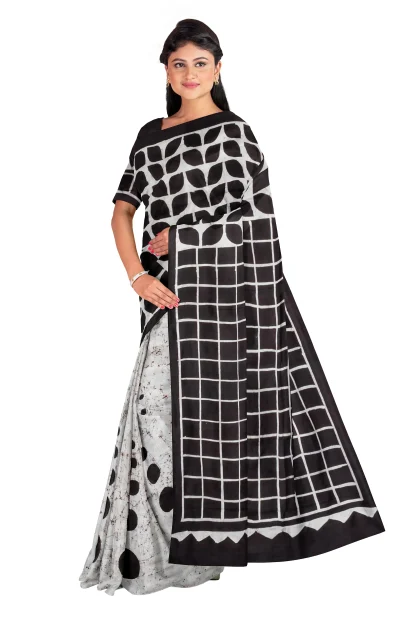Batik Silk Saree - Black