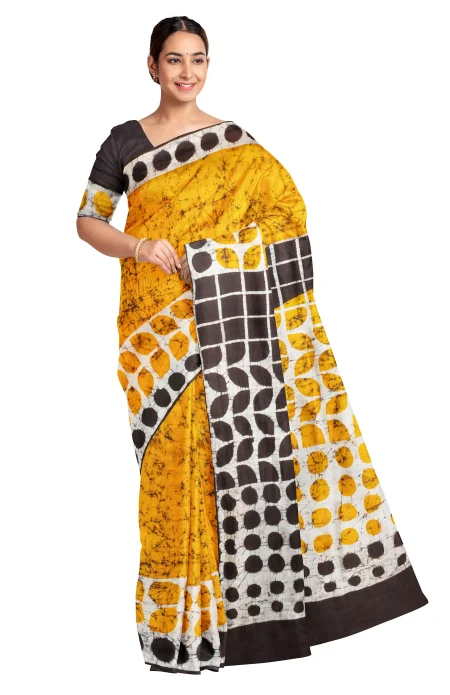 Batik Silk Saree - Multi Colour - Image 3