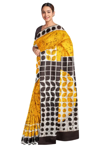 Batik Silk Saree - Multi Colour