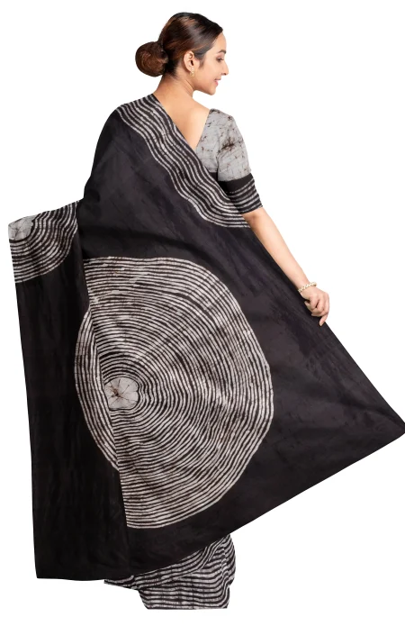 Batik Silk Saree - Multi Colour - Image 2