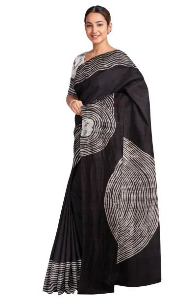 Batik Silk Saree - Multi Colour