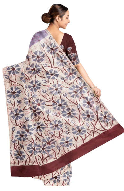Batik Silk Saree - Multi Colour