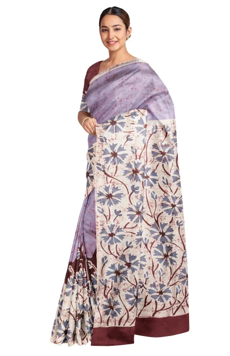 Batik Silk Saree - Multi Colour - Image 2