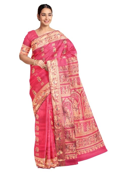 Swarnachari Silk Saree - Burgundy - Image 3