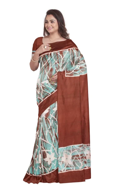 Batik Silk Saree - Brown