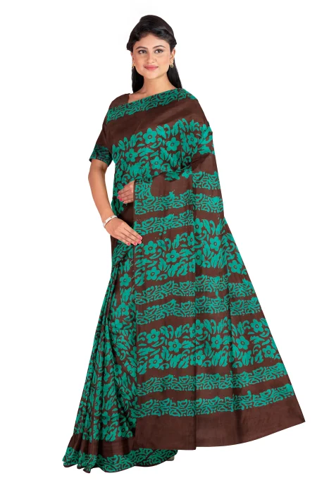 Batik Silk Saree - Multi Colour - Image 3
