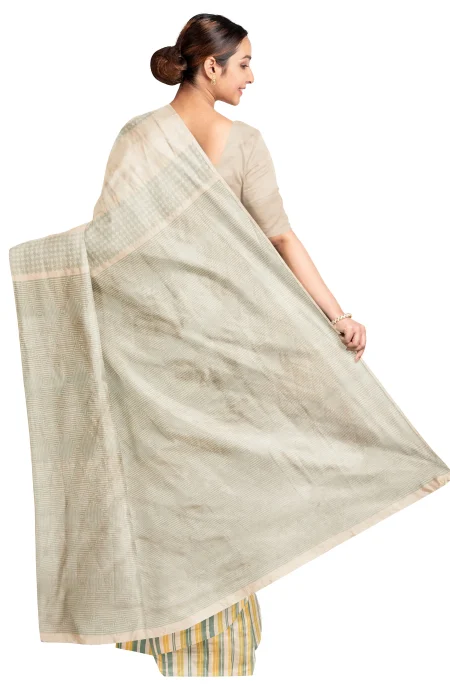Handwoven Tangail Cotton Saree - Multi Colour - Image 2