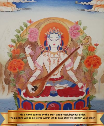 SARASWATI (Sanskrit) or YANGCHEN LHAMO (Tibetan) Painting