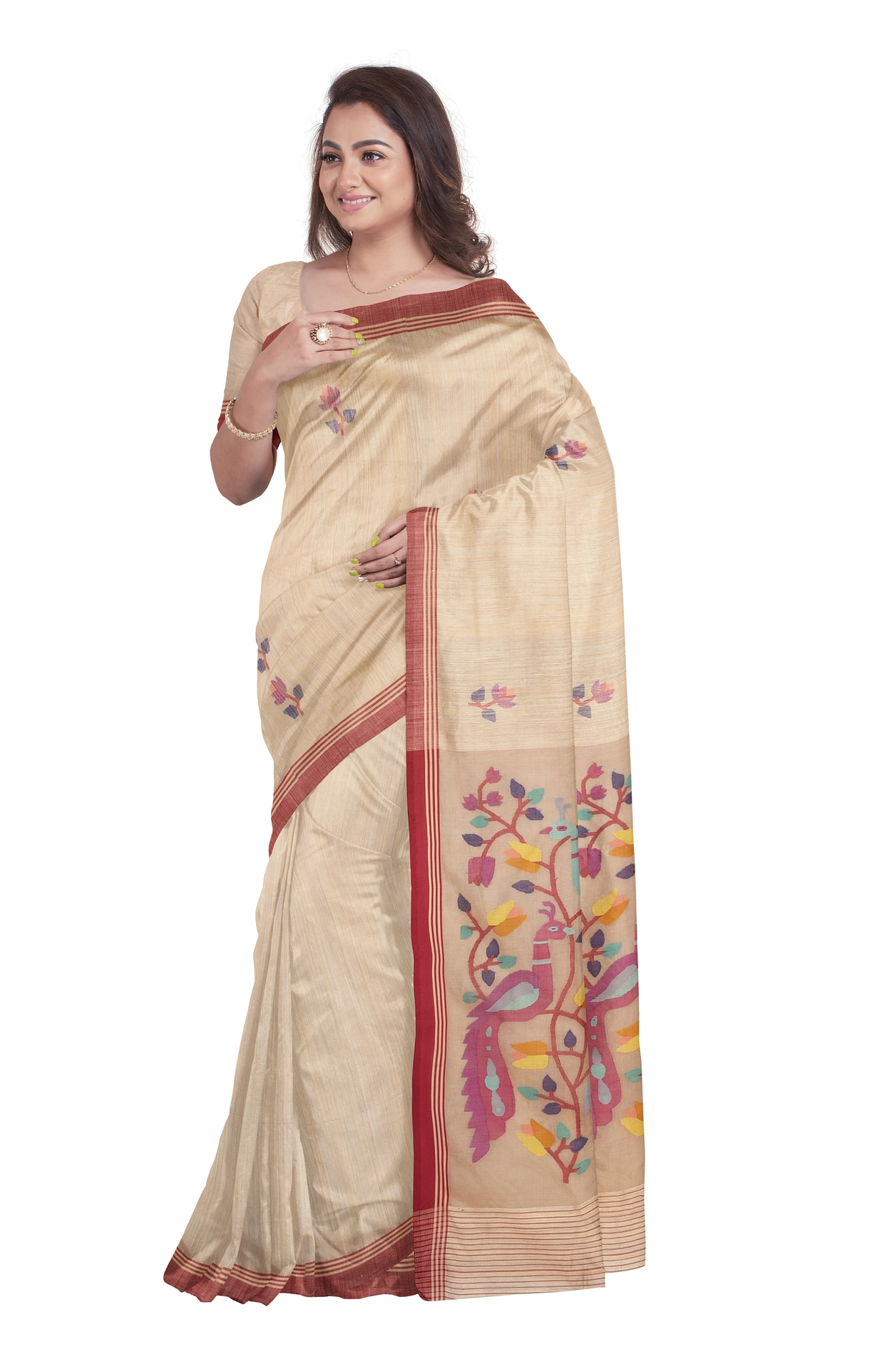Matka Silk Jamdani Saree - Image 3