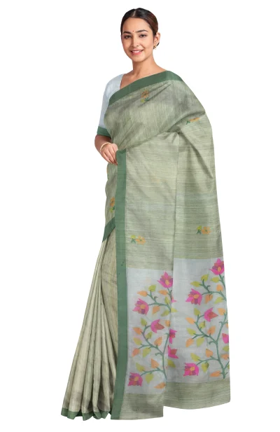 Matka Silk Jamdani Saree