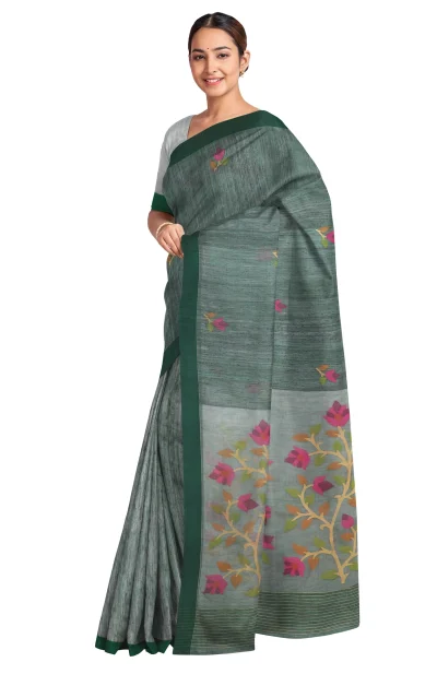 Matka Silk Jamdani Saree