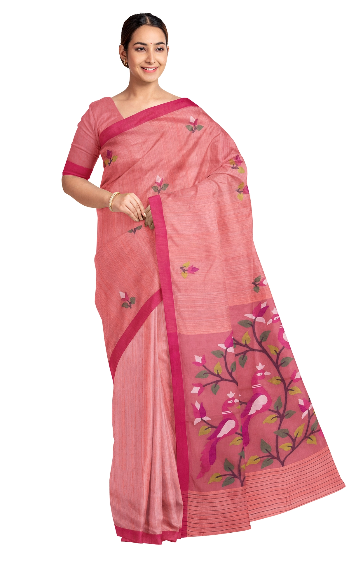 Matka Silk Jamdani Saree - Image 3