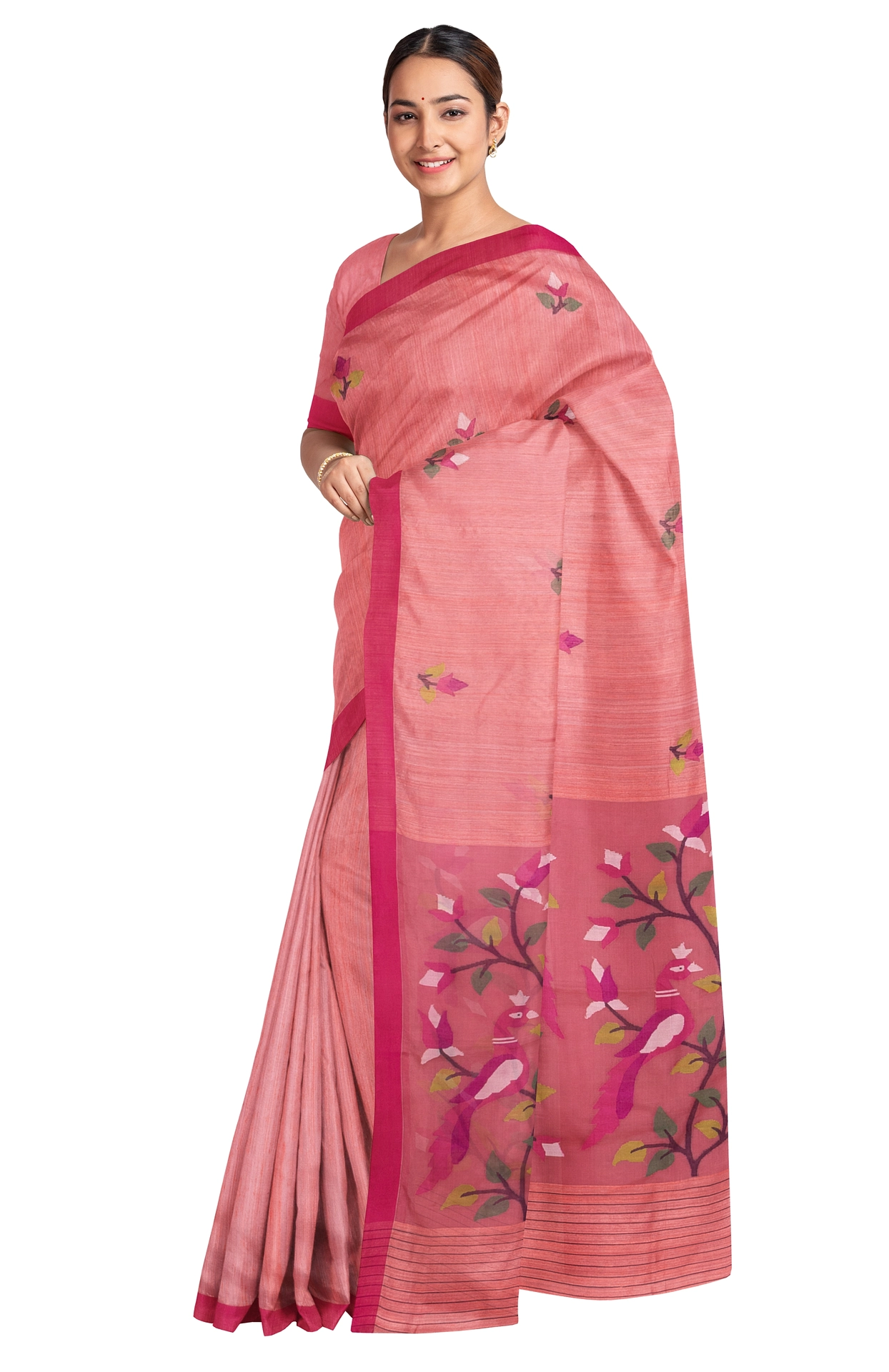 Matka Silk Jamdani Saree