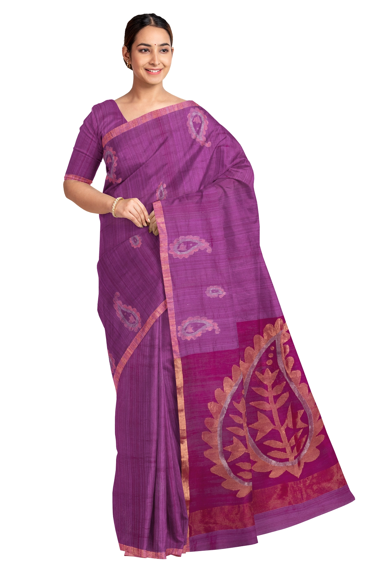 Matka Silk Jamdani Saree - Image 3