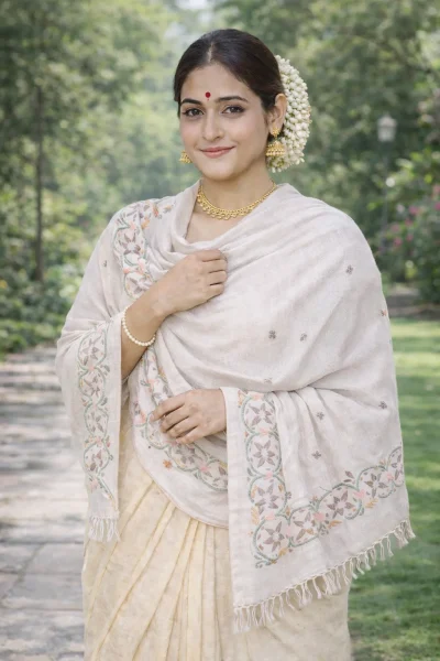 PREMIUM Handwoven Woollen Meenakari Shawl