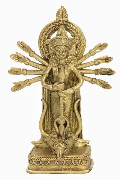 Dokra Table Top Mahisasur Mardini - 6 inches