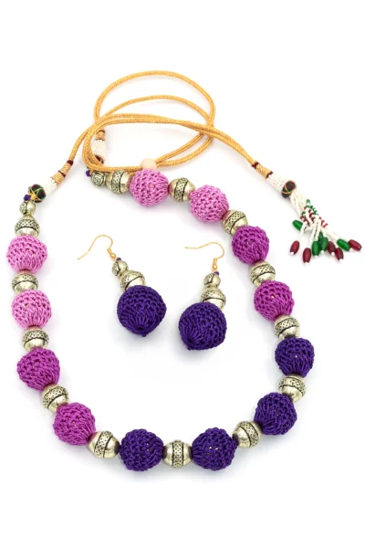 Handcrafted Crochet Set with Pearl Ball Design