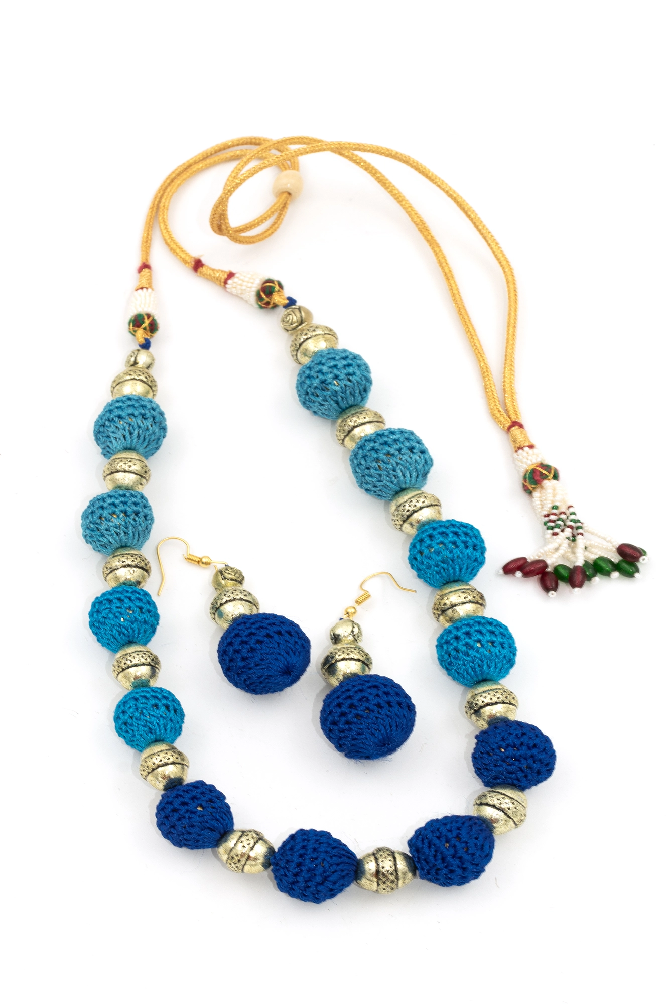 Handcrafted Crochet Set with Pearl Ball Design