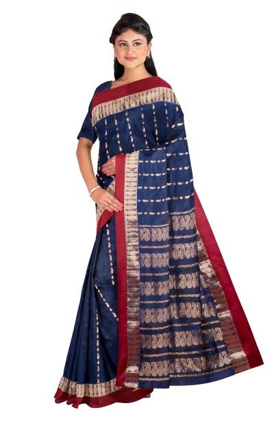 Garod Silk Saree - Blue