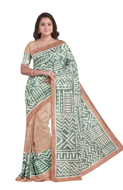 Batik Silk Saree - Green