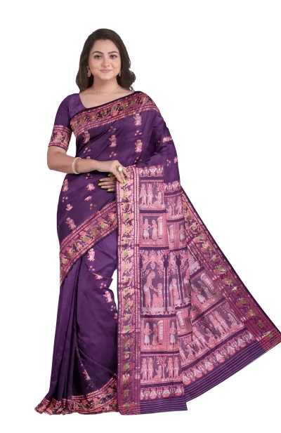 Baluchari Silk Saree - Purple