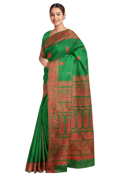 Baluchari Silk Saree - Green