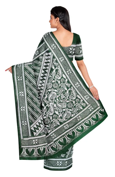 Kantha Silk Saree - Multi Colour