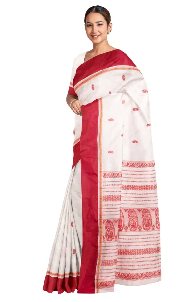 Garod Silk Saree - Off-White