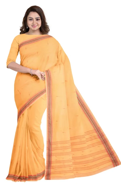 Santipuri Cotton Saree - Sandal