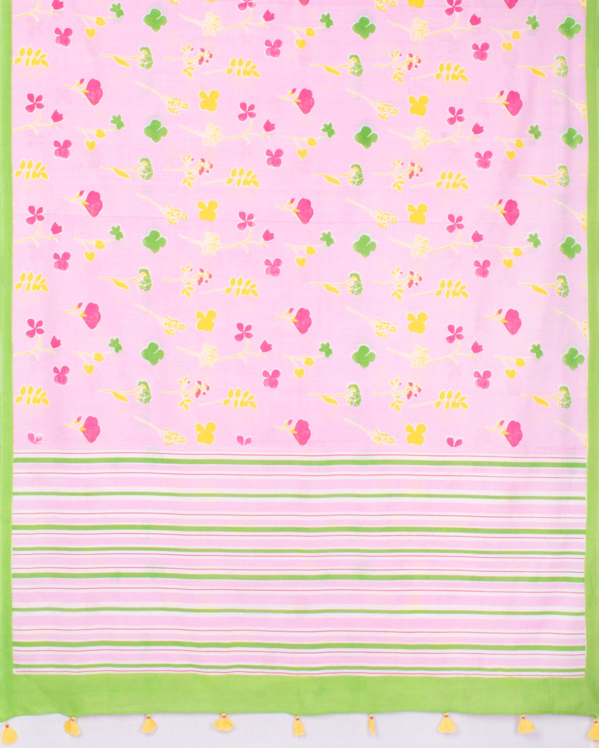 Handwoven Muslin Screen Printed Cotton Saree - Image 4