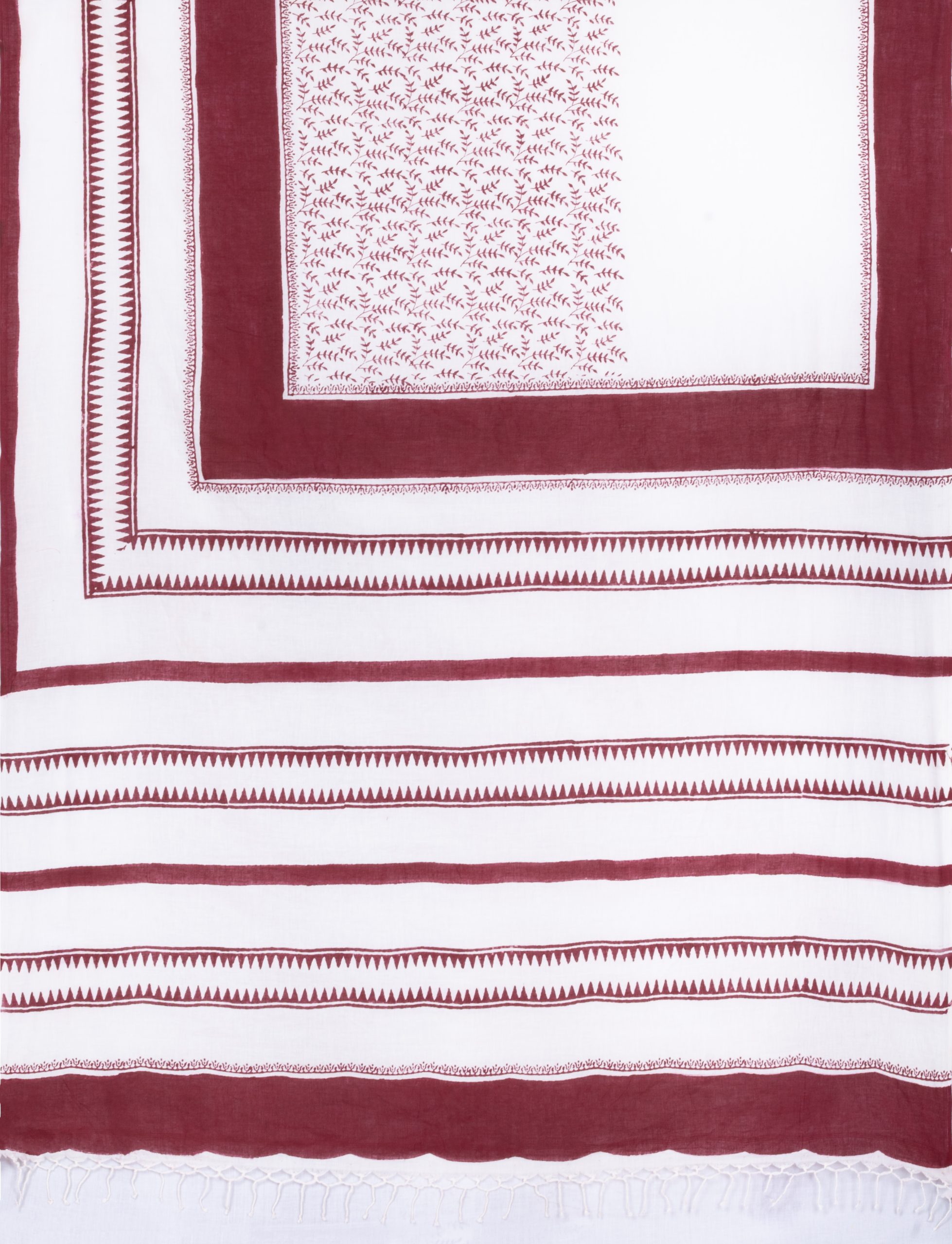 Handwoven Muslin Hand Block Printed Cotton Saree - Image 4