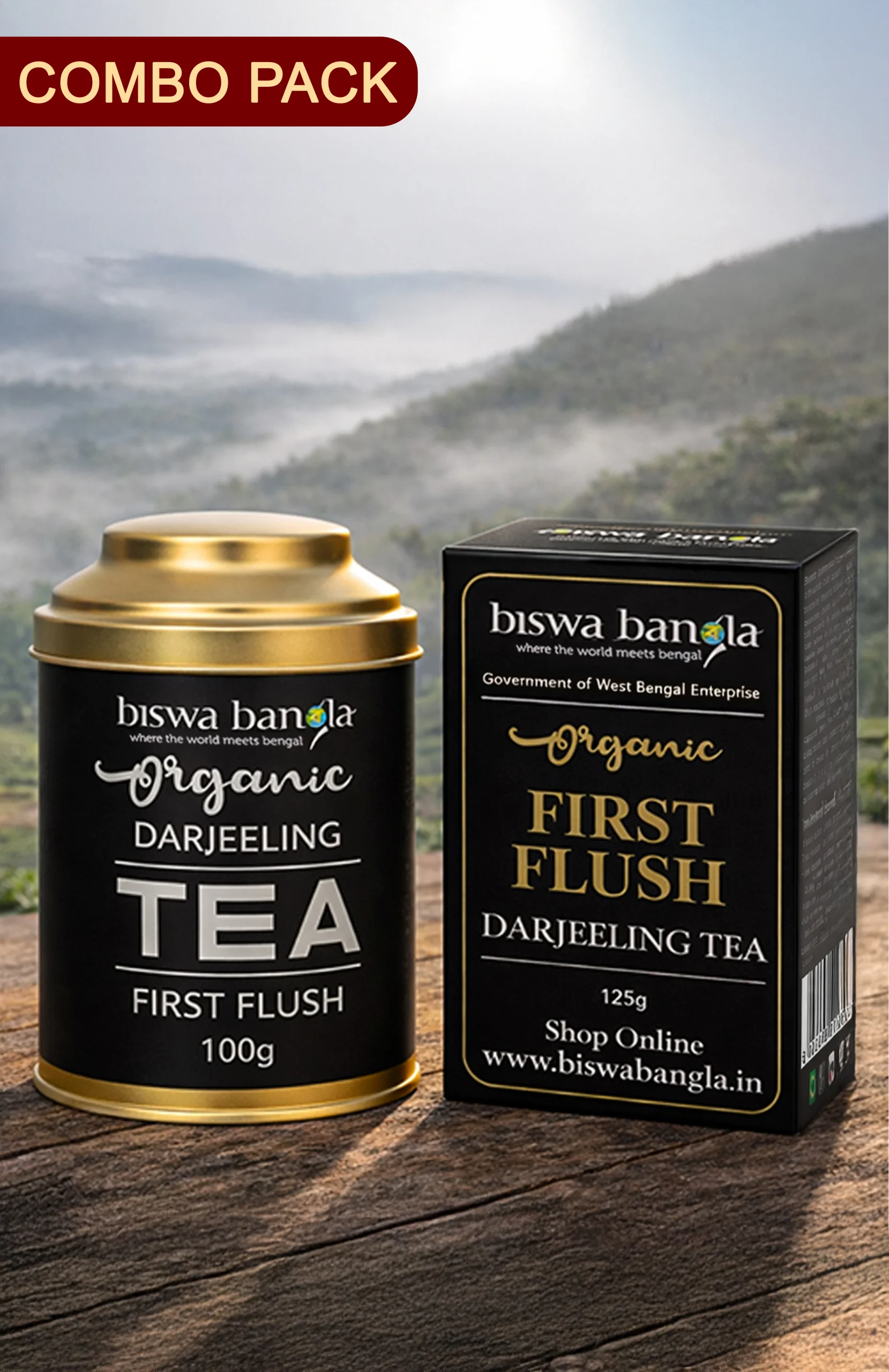225g Organic 1st Flush Darjeeling Tea from Makaibari Tea Garden (Combo Pack)
