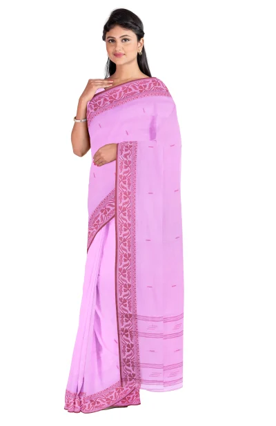 Santipuri Cotton Saree -  Lavender
